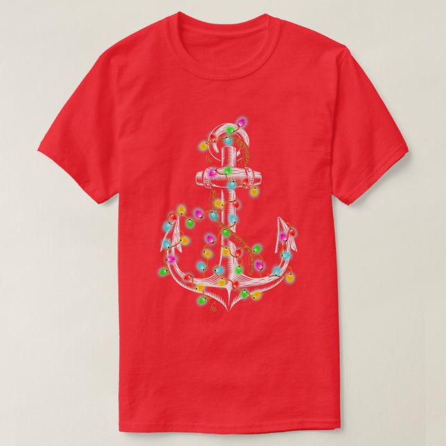 Camiseta Navidades Luces Regalos De Crucero Náutico (Diseño del anverso)
