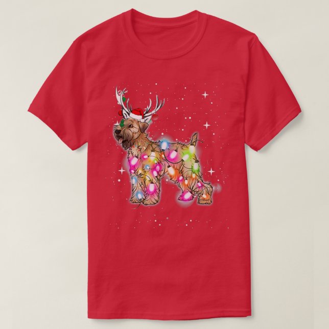 Camiseta Navidades Luces Ruedas Recubiertas Blancas Perro T (Diseño del anverso)