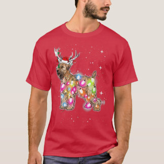 Camiseta Navidades Luces Ruedas Recubiertas Blancas Perro T