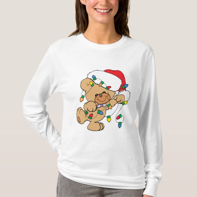 Camiseta Navidades Luces Teddy Bear (Anverso)