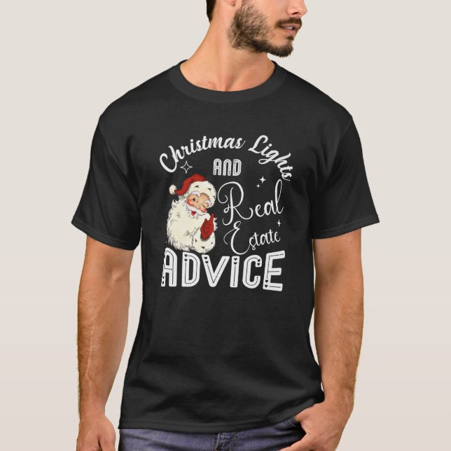Camiseta Navidades Luces Y Asesoramiento Inmobiliario Funny (Anverso)