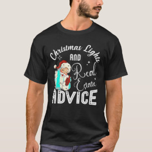 Camiseta Navidades Luces Y Asesoramiento Inmobiliario Funny