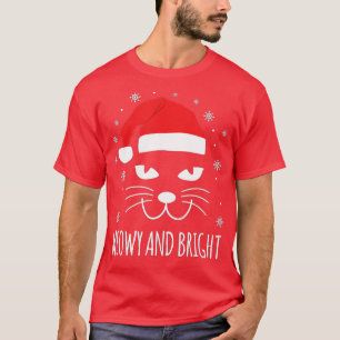 Camiseta Navidades Luminosos Y Luminosos Gato Feliz Navidad