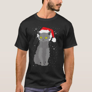 Camiseta Navidades Lykoi Cat Santa Hat Xmas Gatitos Amantes