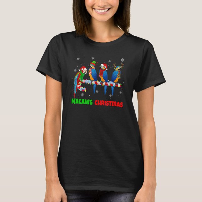 Camiseta Navidades Macaws En Candy Cane Santa Macaw (Anverso)