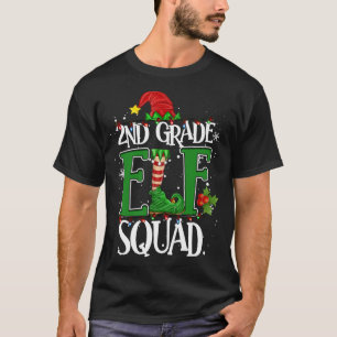 Camiseta Navidades Maestra de 2º grado Elf Squad Xmas Luces