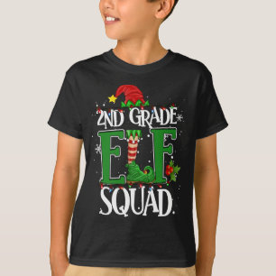 Camiseta Navidades Maestra de 2º grado Elf Squad Xmas Luces
