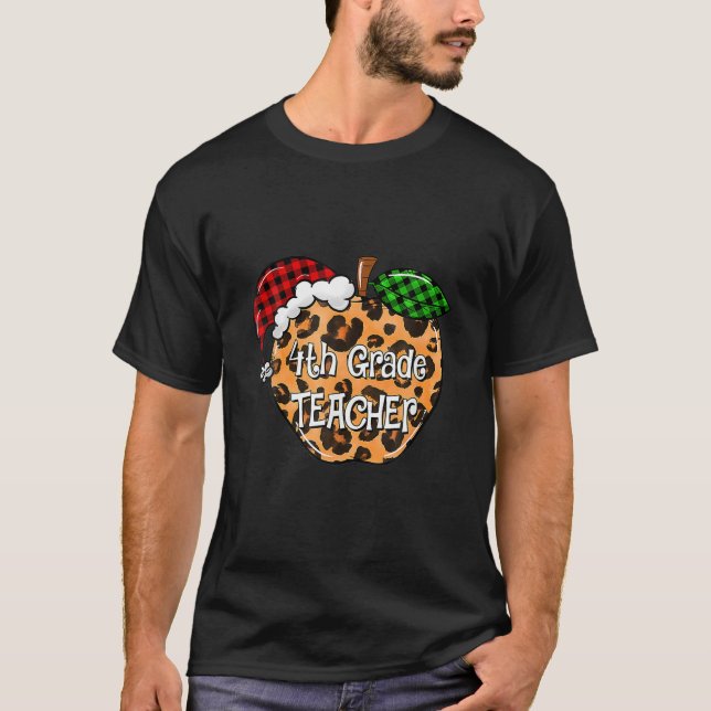 Camiseta Navidades Maestra De Cuarto Grado Puso Al Leopardo (Anverso)