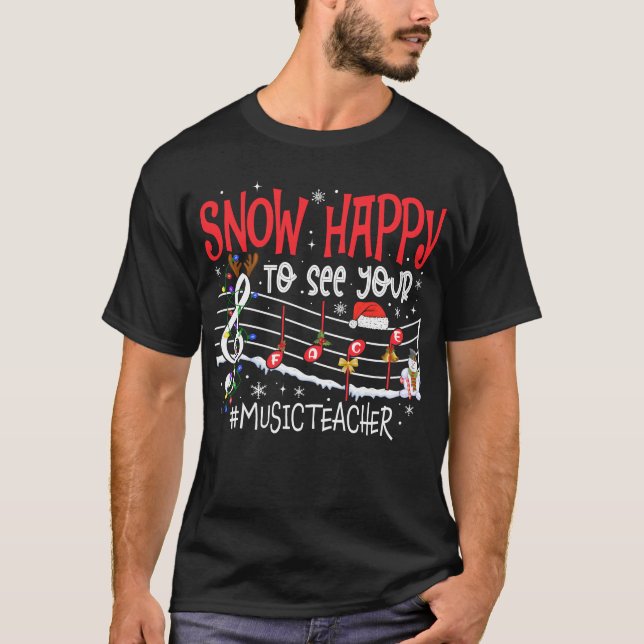 Camiseta Navidades Maestros De Música Nievan Feliz De Ver T (Anverso)