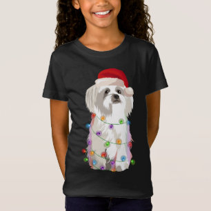 Camiseta Navidades malteses alumbran amante del perro de Na