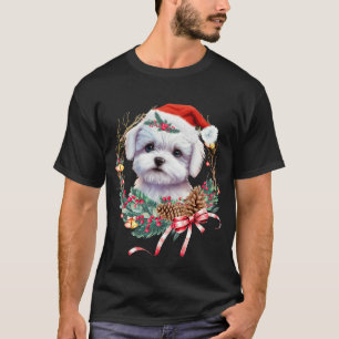 Camiseta Navidades malteses de cachorro, Navidad Perro malt