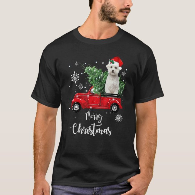 Camiseta Navidades malteses de camiones rojos Pajama (Anverso)