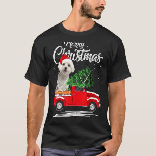 Camiseta Navidades malteses de camionetas rojas en biciclet