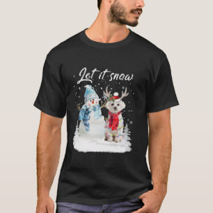 Camiseta Navidades malteses de perros de Santa Dog Snowman 