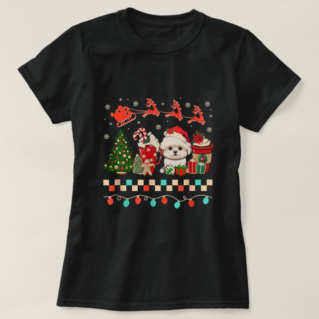 Camiseta Navidades Maltipoo Dog Sweets Winter Cosy Café L (Diseño del anverso)