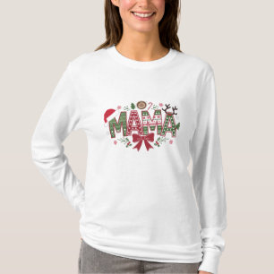 Camiseta Navidades Mama Coquette Bow Mama Claus Tree Cake