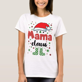 Camiseta Navidades Mama Family Wife Santa Hat
