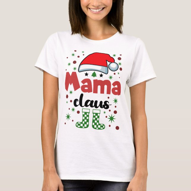 Camiseta Navidades Mama Family Wife Santa Hat (Anverso)
