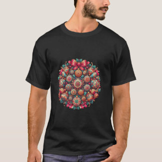 Camiseta Navidades mandala con adornos de hojas huecas y