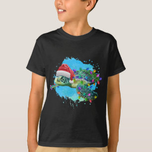 Camiseta Navidades Marean Tortuga Con Sombrero De Santa Y N