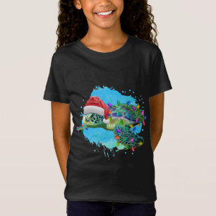 Camiseta Navidades Marean Tortuga Con Sombrero De Santa Y N