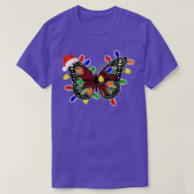Camiseta Navidades mariposa enrollada en el cable de luz (Diseño del anverso)