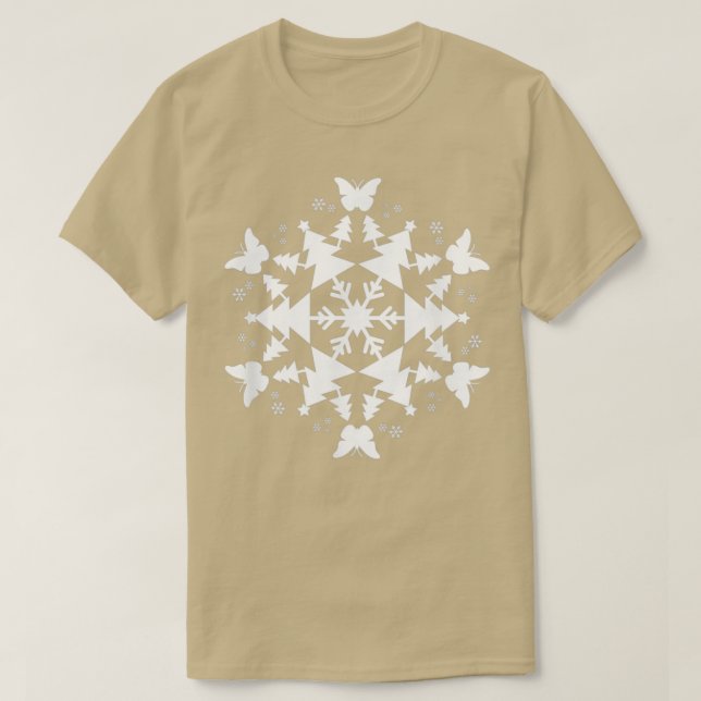 Camiseta Navidades Mariposa Snowflake Regalo Mariposa (Diseño del anverso)