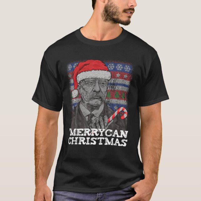 Camiseta Navidades marriqueses Presidente patriótico Roosev (Anverso)