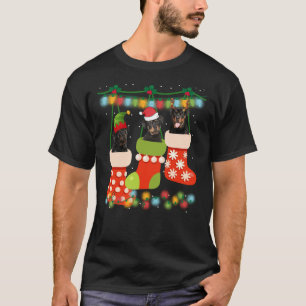 Camiseta Navidades más cortos Rottweiler Sock Xmas Reindeer