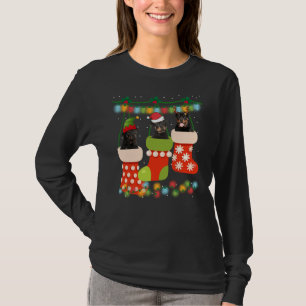 Camiseta Navidades más cortos Rottweiler Sock Xmas Reindeer