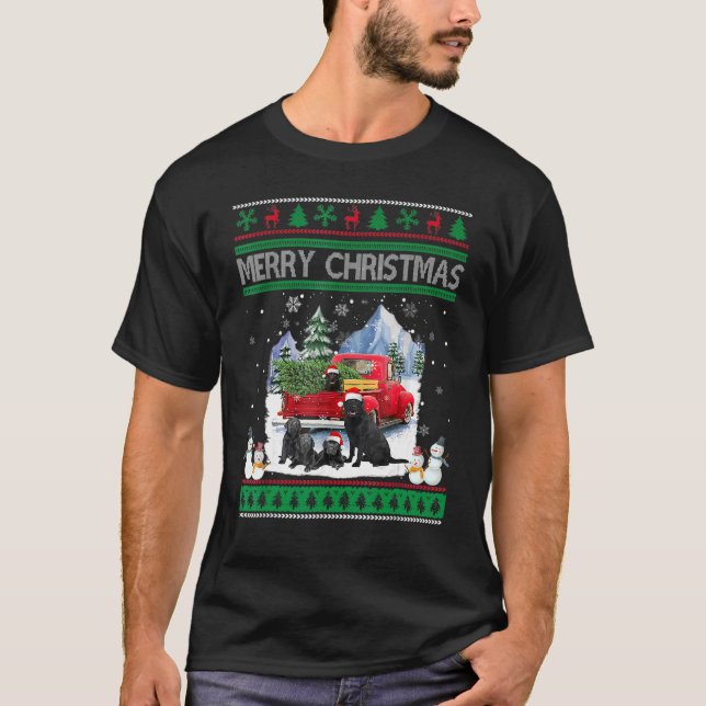 Camiseta Navidades más feos Gorra del Black Lab Santa Red T (Anverso)