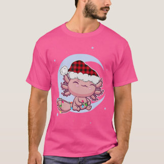 Camiseta Navidades Mascotas de Cute Axolotl Eve Santa Hat K
