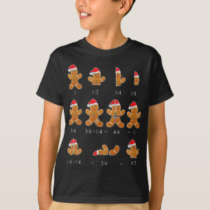 Camiseta Navidades Math Teacher Fraction Gingerbread Cookie