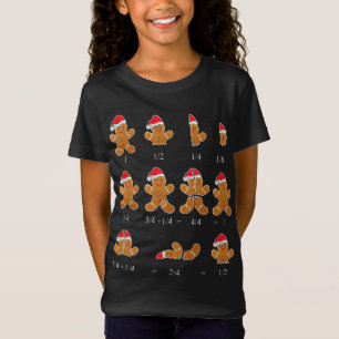 Camiseta Navidades Math Teacher Fraction Gingerbread Cookie