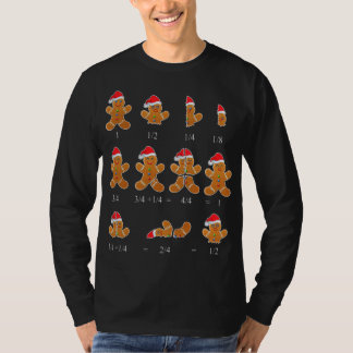 Camiseta Navidades Math Teacher Fraction Gingerbread Cookie