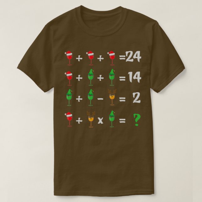 Camiseta Navidades Math Teacher Wine Lover (Diseño del anverso)