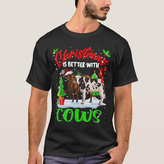 Camiseta Navidades Mejor Con Agricultores De Vacas Santa El (Anverso)