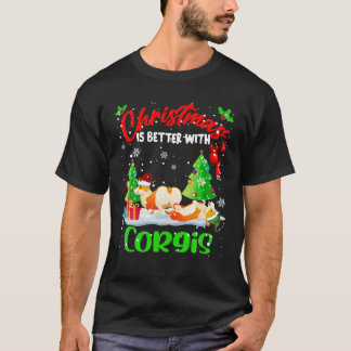 Camiseta Navidades Mejor Con Corgis Funny Santa Elf Co