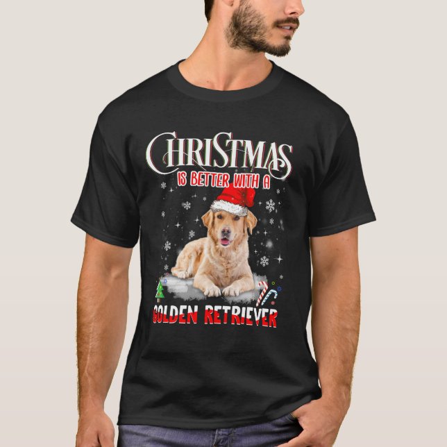 Camiseta Navidades Mejor Con Un Tirador De Oro - Perro (Anverso)