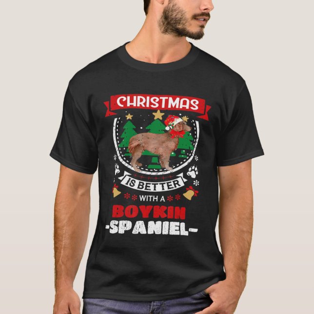 Camiseta Navidades Mejor Con Una Christma Española Boykin (Anverso)