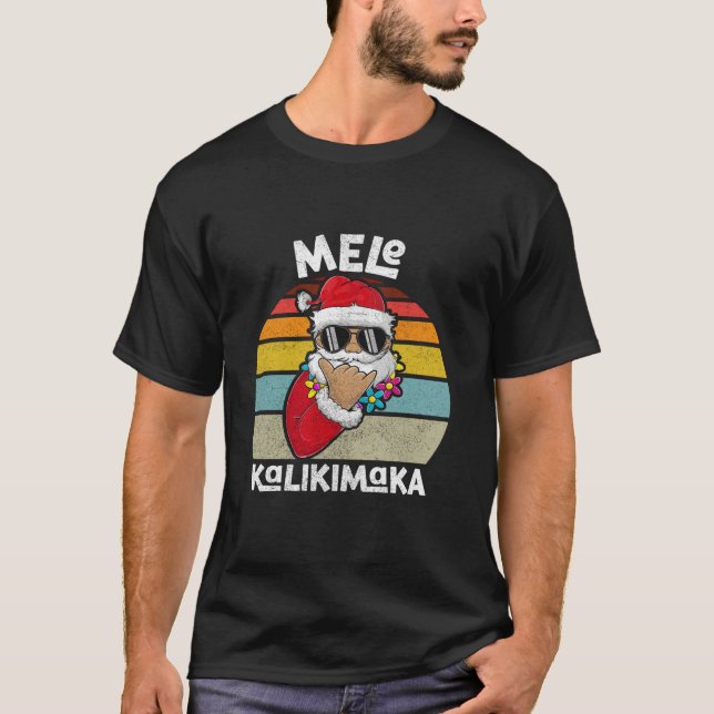 Camiseta Navidades Mele kalikimaka Boy Apparel Shaka Santa (Anverso)
