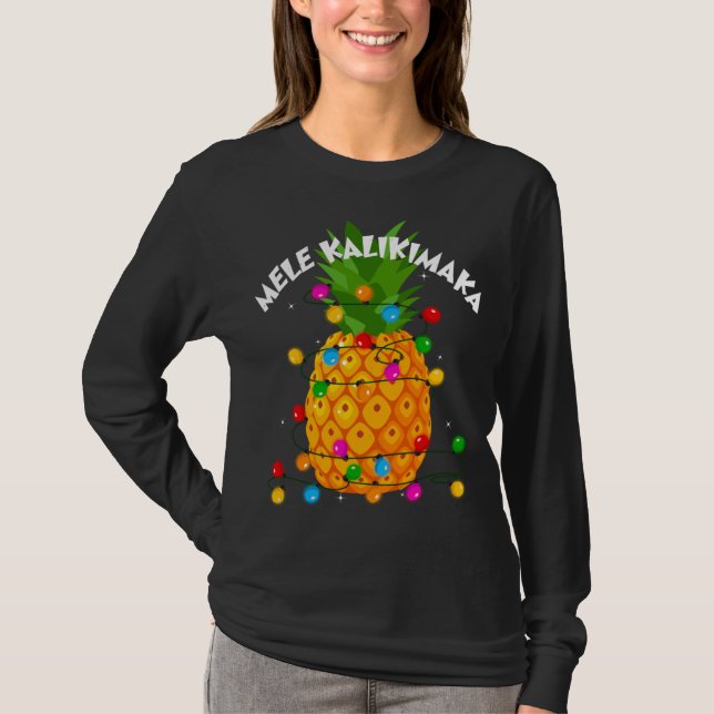 Camiseta Navidades Mele Kalikimaka Pineapple Lover Hawaii X (Anverso)