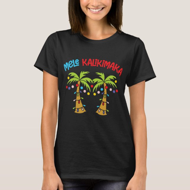 Camiseta Navidades Mele Kalikimaka Santa Hawaii  (Anverso)