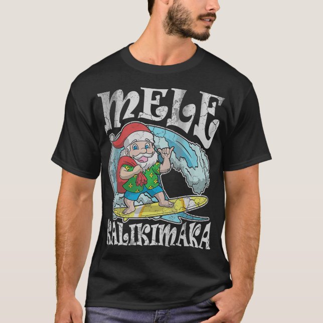Camiseta Navidades Mele Kalikimaka Santa Hawaii T  (Anverso)