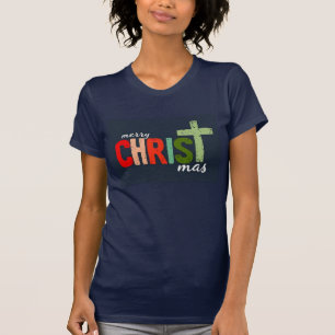 Camiseta Navidades Mensajes de texto Feliz Cristo y Cristia