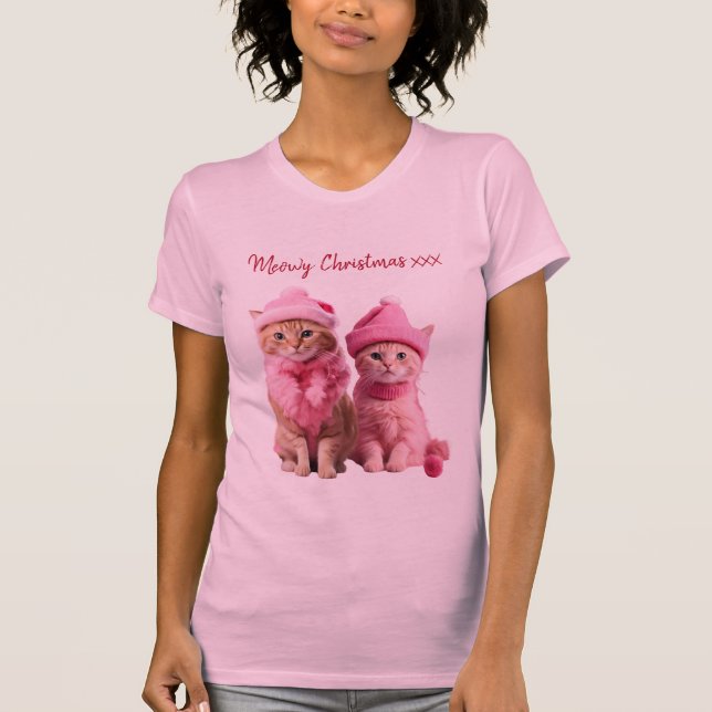 Camiseta Navidades Meowy amante de los gatos de pin (Anverso)