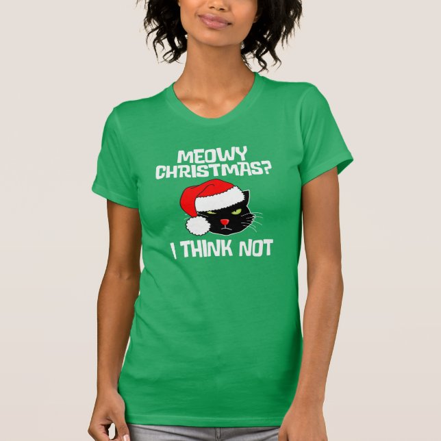 Camiseta ¿Navidades Meowy? Creo Que No. Navidades divertido (Anverso)