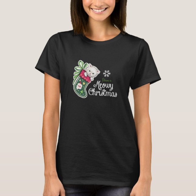 Camiseta Navidades Meowy felices renos (Anverso)