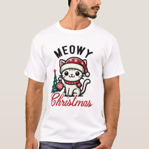 Camiseta Navidades Meowy - Festividad festiva de gato lindo