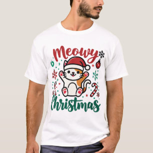 Camiseta Navidades Meowy - Festividad festiva de gato lindo